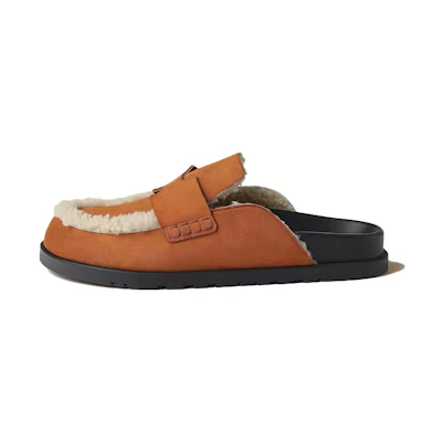 HERMES Leather Slipper 'Brown'