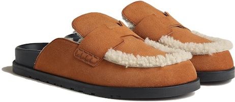 Pantuflas de Cuero HERMES 'Marrón' H232865Z-H10 Shop Pantuflas de Cuero HERMES 'Marrón' H232865Z-H10