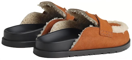 Pantuflas de Cuero HERMES 'Marrón' H232865Z-H10 Purchase Pantuflas de Cuero HERMES 'Marrón' H232865Z-H10