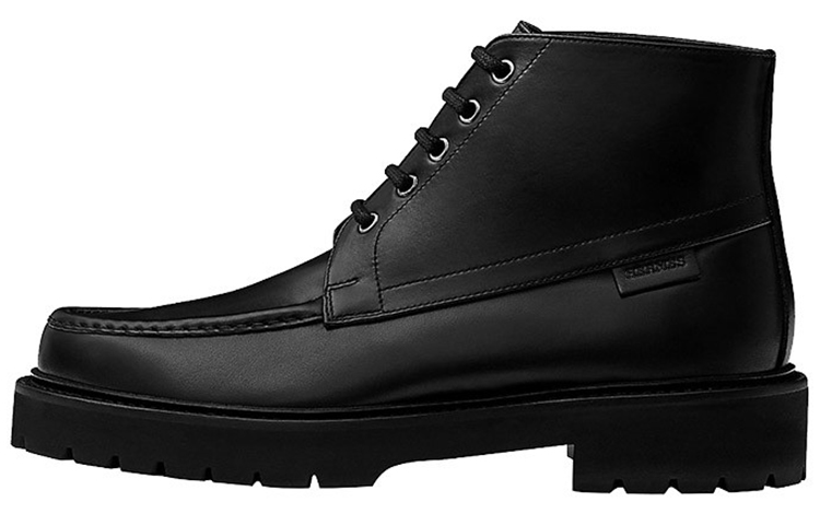 HERMES Leather Trim Ankle Boot 'Black'