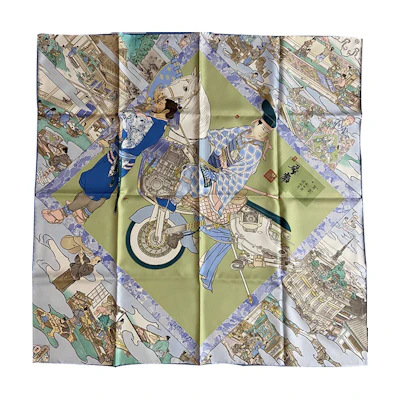 HERMES Les Artisans d'Hermes 90cm Twill Silk Scarf Multicolor. H003335S-04