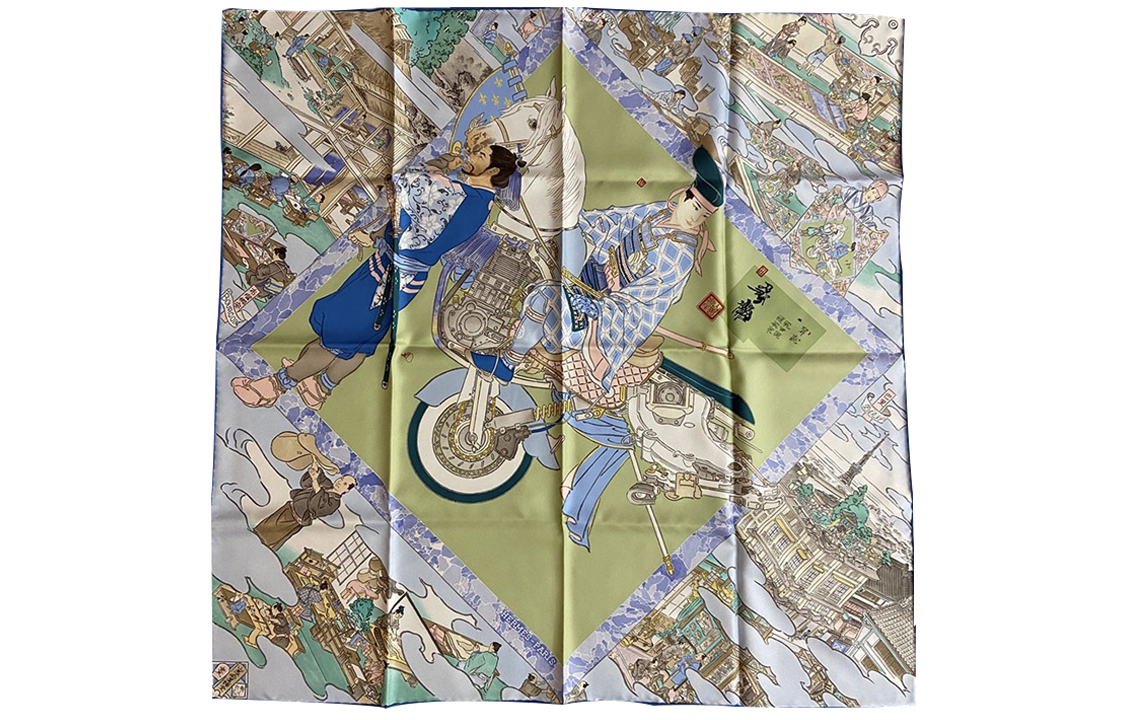 HERMES Les Artisans d'Hermes 90cm Twill Silk Scarf Multicolor. H003335S-04 圖 2