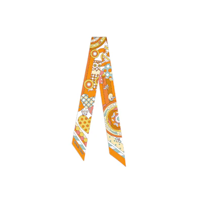 HERMES Les Murmures de la Foret Twilly Scarf Unisex Multicolor. H063005S 04