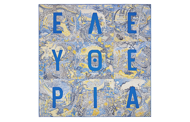 HERMES Liberty Forever Silver Gray and Vibrant Blue 90cm Scarf H003752S-06 圖 2