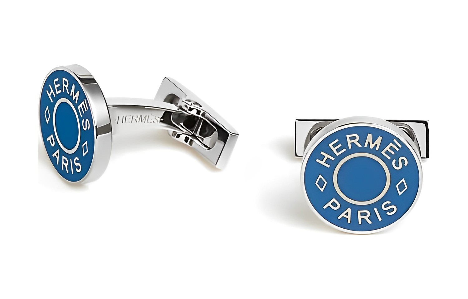 HERMES Licol Palladium Blue Letter Cufflinks for Men Casual Stylish Accessory H052056FP44 圖 2
