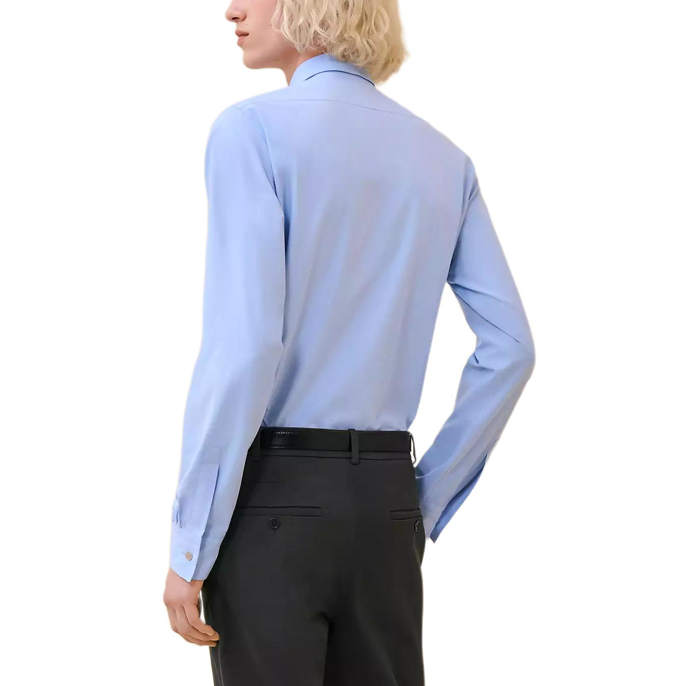 Lookbook HERMES Baju Slim Fit Jacquard Lengan Panjang Lelaki Biru Muda H466000HB66