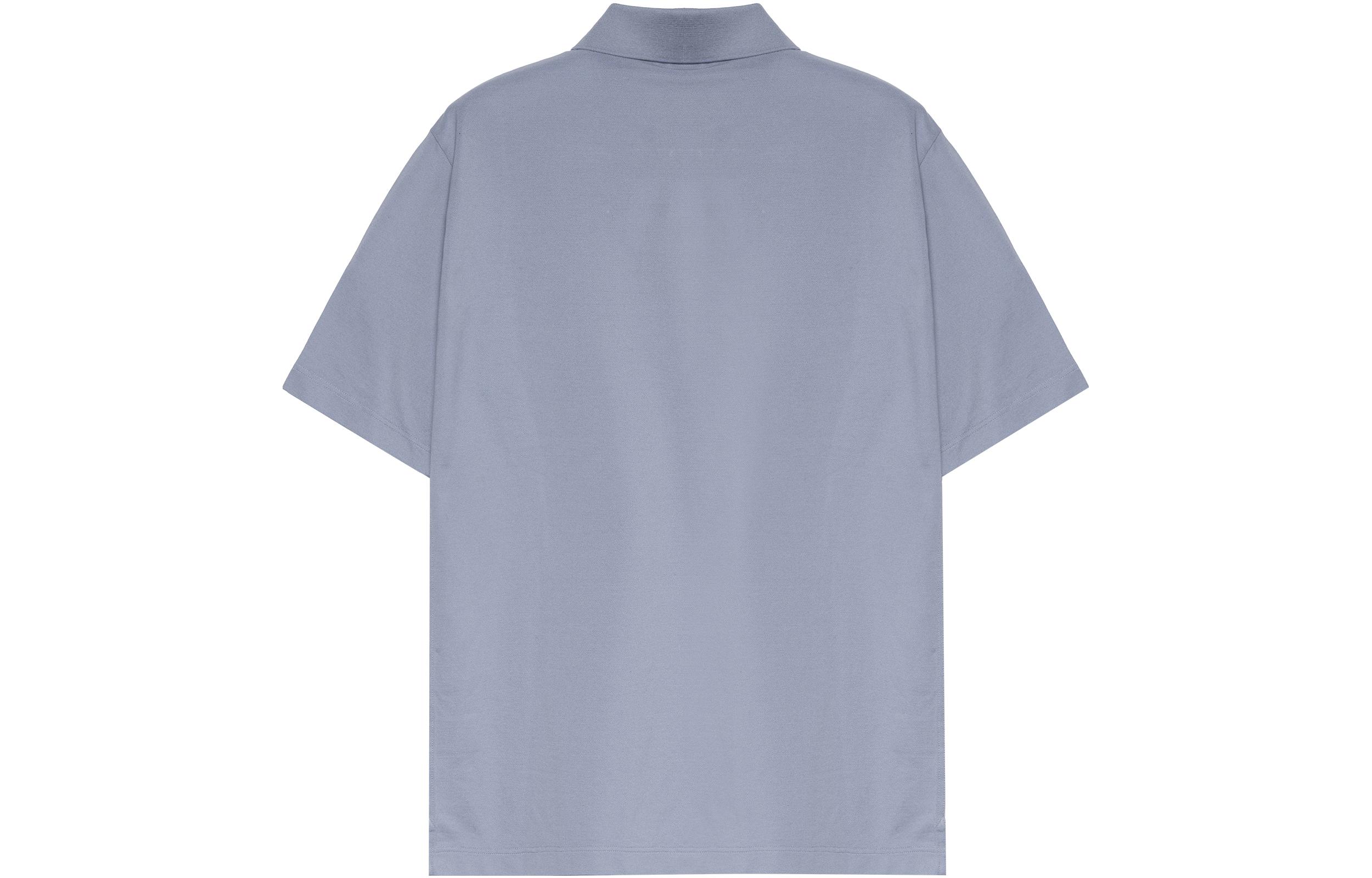 Lookbook HERMES Light Blue Solid Pocket Casual Short Sleeve Polo Shirt. H072325HA69