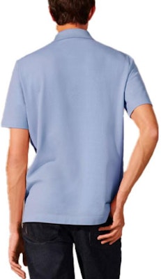 HERMES Light Blue Solid Pocket Casual Short Sleeve Polo Shirt. H072325HA69 Purchase HERMES Light Blue Solid Pocket Casual Short Sleeve Polo Shirt. H072325HA69