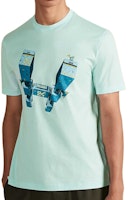 HERMES Light Green Short Sleeve Crewneck T-Shirt with Graphic Print H037730HA1T HERMES Light Green Short Sleeve Crewneck T-Shirt with Graphic Print H037730HA1T