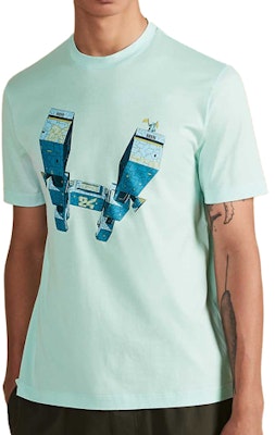 HERMES 淺綠色圖案印花短袖圓領T恤 H037730HA1T Order HERMES 淺綠色圖案印花短袖圓領T恤 H037730HA1T