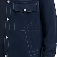 Purchase HERMES 輕羊毛法蘭絨藍色扣襯衫 H466100H80139