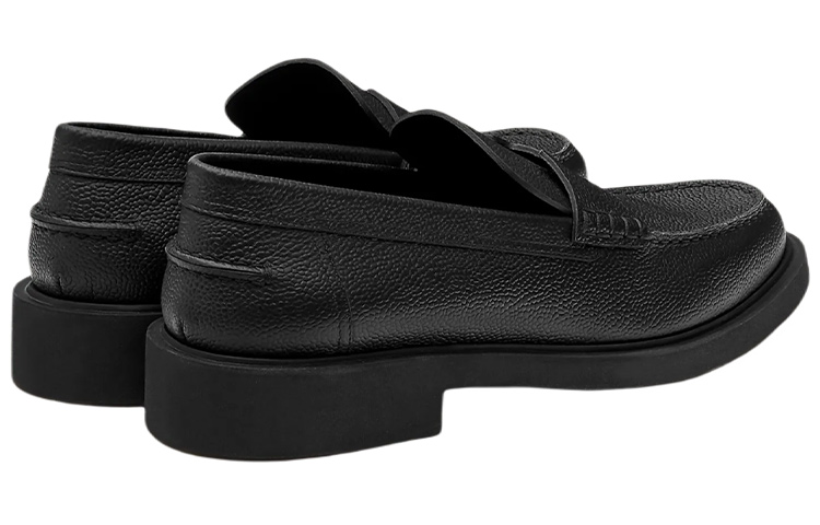 Shop HERMÈS Mocasín 'Cuero Negro' H221976Z-A01