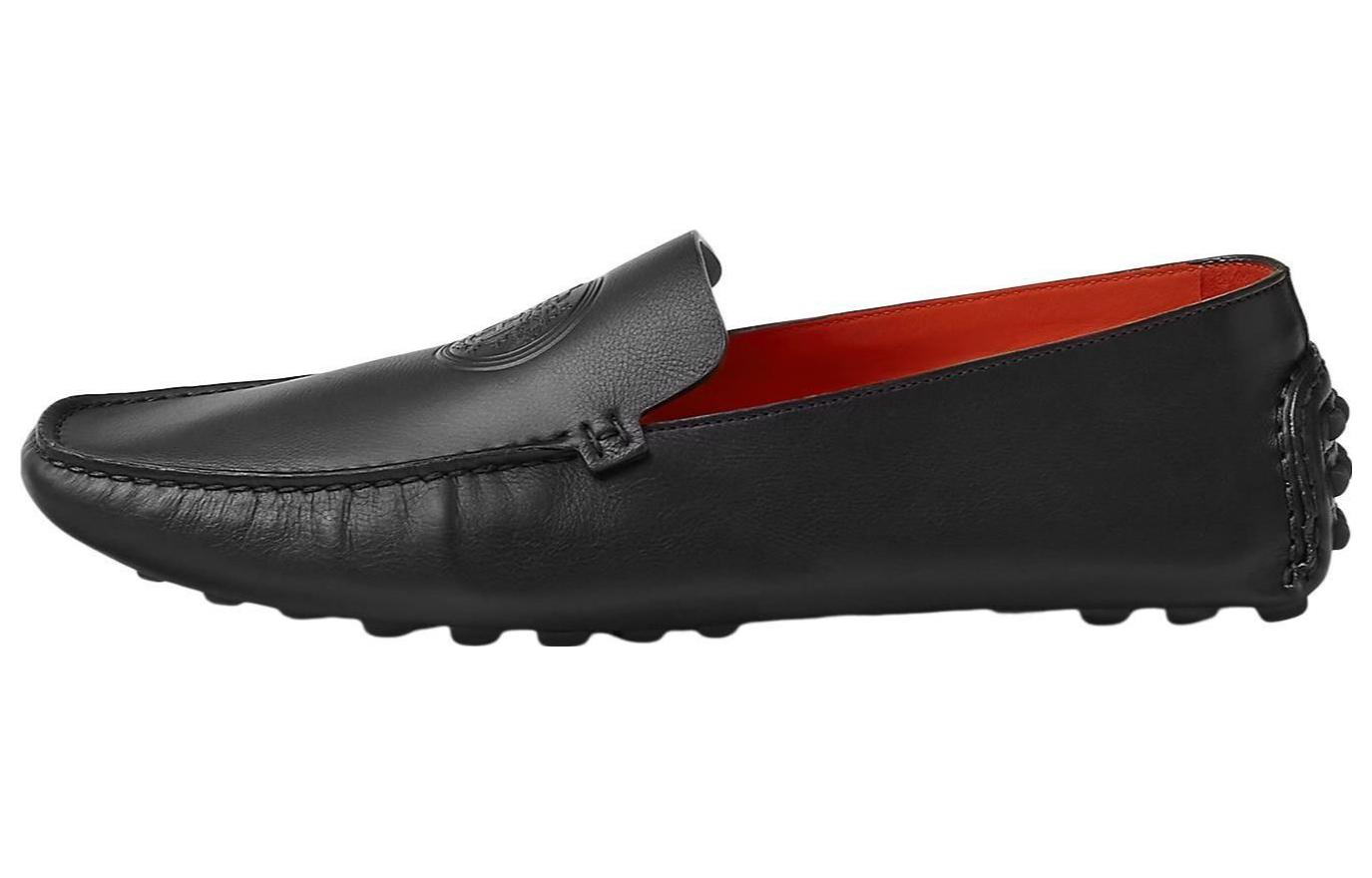 Buy HERMES愛馬仕 小牛皮 舒適休閒 樂福鞋 男款 黑色