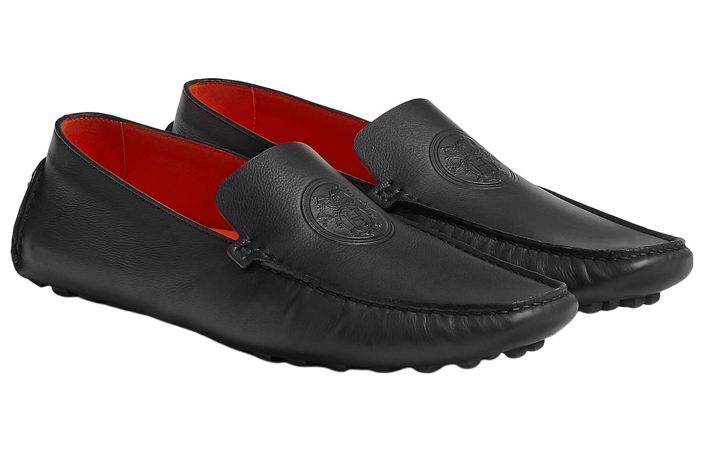 Lookbook HERMES愛馬仕 小牛皮 舒適休閒 樂福鞋 男款 黑色