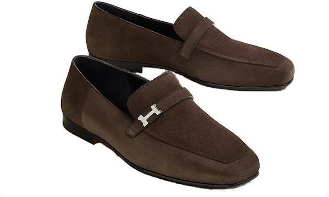 HERMES Kasut Loafer 'Suede Coklat' H231991Z-AME Shop HERMES Kasut Loafer 'Suede Coklat' H231991Z-AME