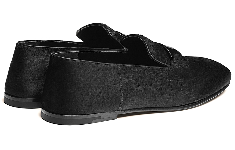 Shop HERMES愛馬仕 Drink小牛皮樂福鞋 黑色