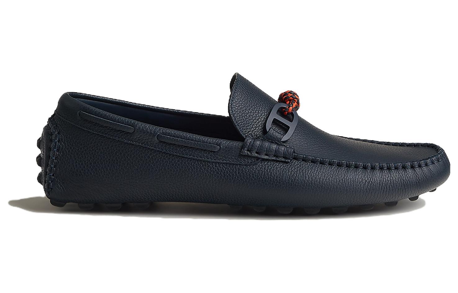 Order HERMES愛馬仕 頭層牛皮 舒適潮流 樂福鞋 男款 海軍藍