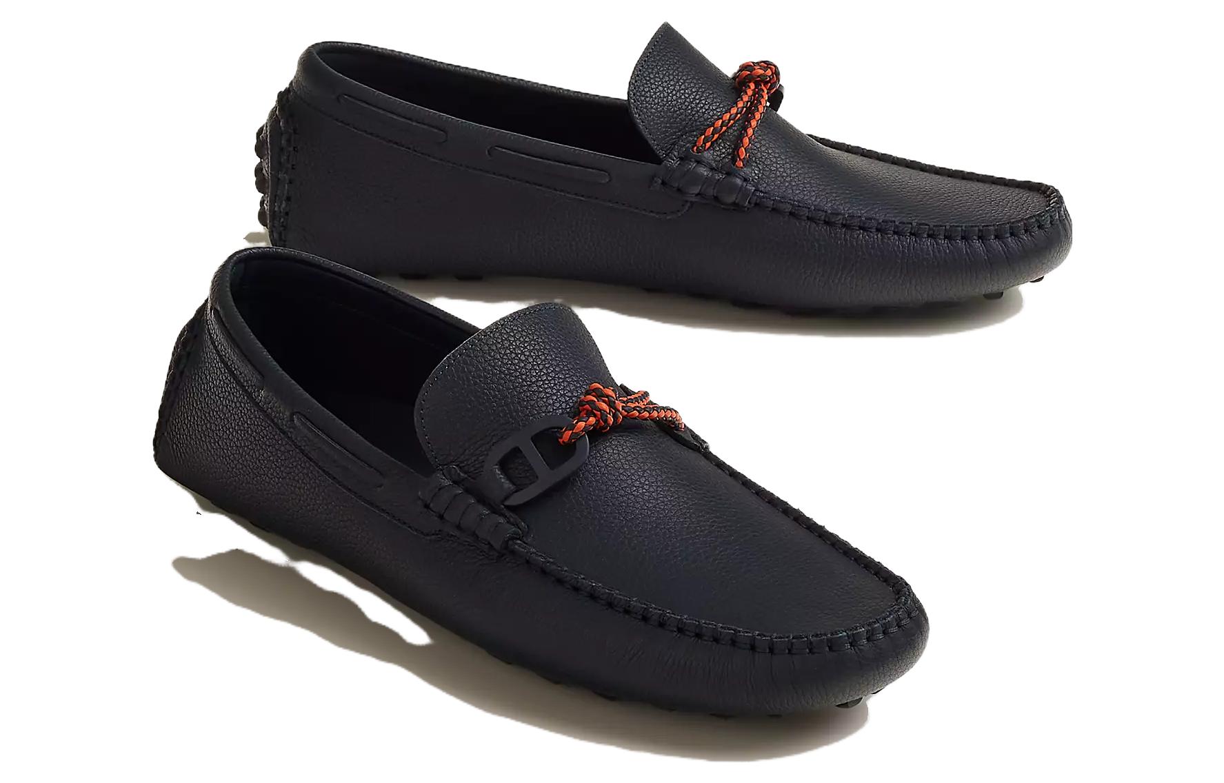 Lookbook HERMES愛馬仕 頭層牛皮 舒適潮流 樂福鞋 男款 海軍藍