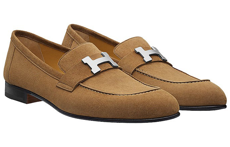 Lookbook Hermès 愛馬仕 絨面樂福鞋休閒鞋 棕色