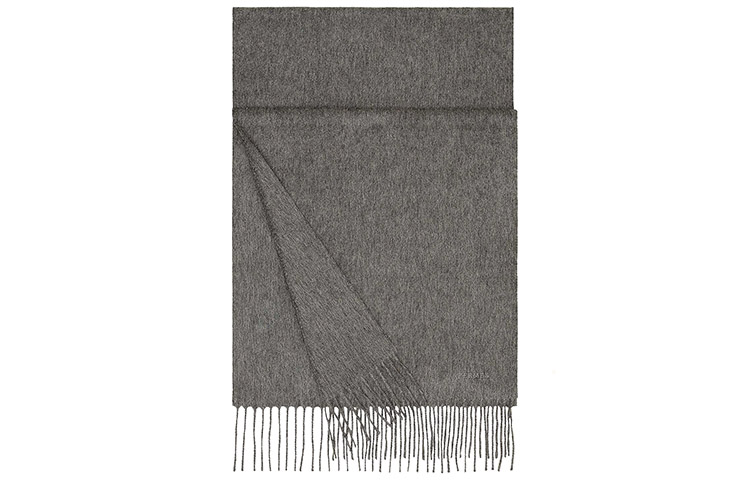 Shop HERMES Logo Selendang Cashmere dengan Rumbai Uniseks H393700T