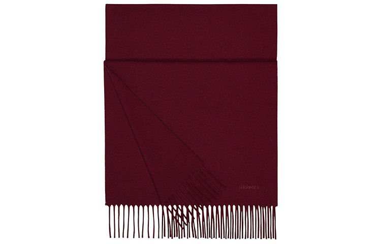 Sizing HERMES Logo Selendang Cashmere dengan Rumbai Uniseks H393700T