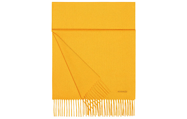 Cheap HERMES Logo Selendang Cashmere dengan Rumbai Uniseks H393700T