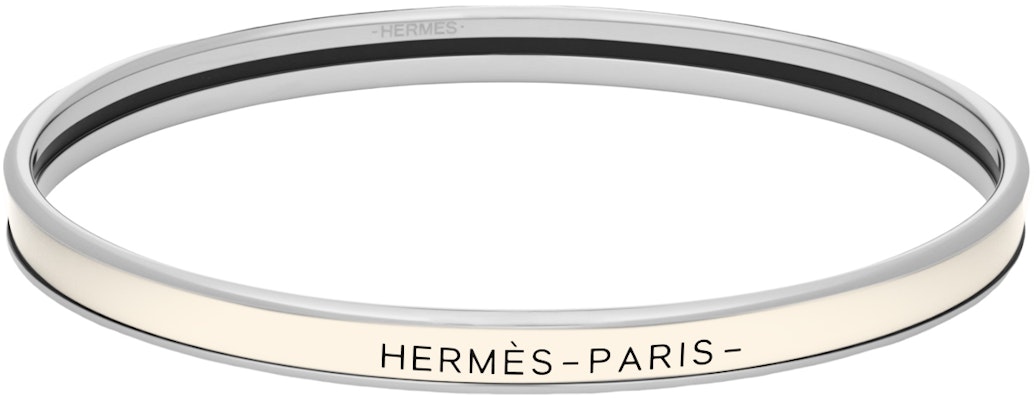 HERMES Pulsera Plateada Oro Logo Blanco Crema/Plata Estilo Unisex Pareja H240001FP85 Buy HERMES Pulsera Plateada Oro Logo Blanco Crema/Plata Estilo Unisex Pareja H240001FP85