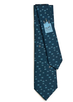 HERMES Logo Design Silk Tie Blue H006349Tv01 Order HERMES Logo Design Silk Tie Blue H006349Tv01