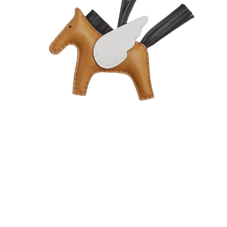 Shop HERMES Logo Leather Keychain Brown Unisex Couple Accessory. H083010CABM