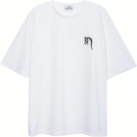 HERMES Logo Print Crew Neck T-Shirt White SS22 H167565HA90 HERMES Logo Print Crew Neck T-Shirt White SS22 H167565HA90