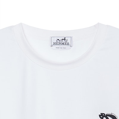 Camiseta Blanca Cuello Redondo HERMES Logo SS22 H167565HA90 7