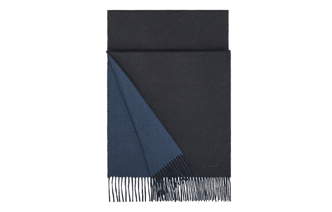 HERMES Logo Reversible Cashmere Wool Scarf Unisex Couple Style H393800T-01 圖 5