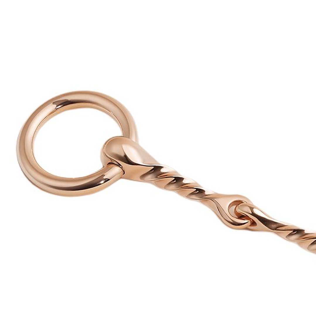 HERMES Logo Rose Gold-Plated Brass Unisex Accessories - Gold Color. H603709S00 圖 4