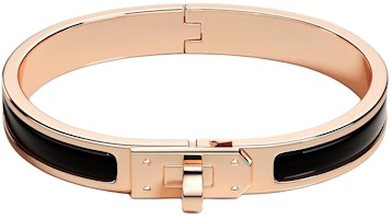 HERMES Logo Rose Gold Metal Enamel Bracelet Unisex Couple Design. H200004F0001 HERMES Logo Rose Gold Metal Enamel Bracelet Unisex Couple Design. H200004F0001