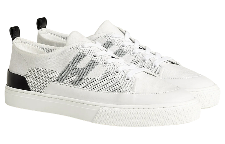 Lookbook HERMES Kasut Rendah Tenunan Kulit 'Deep White Leather' H231797Z-H90