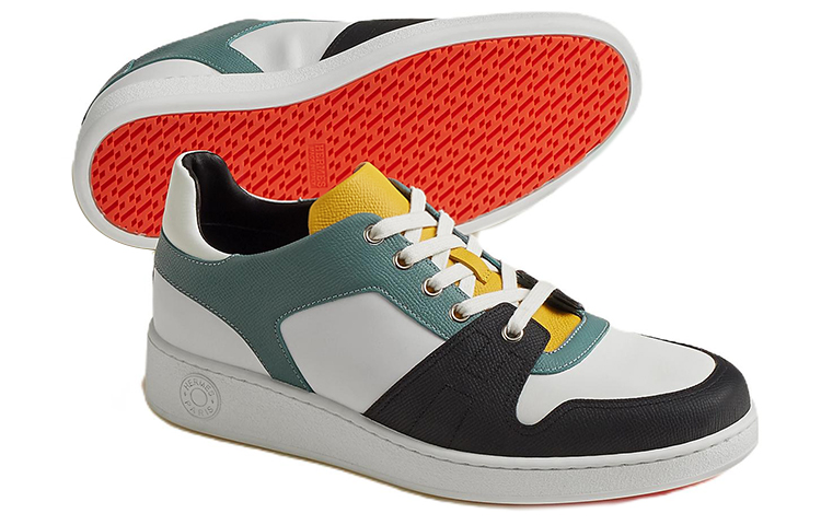 Shop HERMES Low Top Sneaker 'White Black Blue' H222831Z-H90