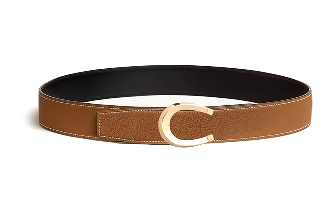 HERMES Luck  Reversible Calf Leather Belt Black 3.8cm Width. H010412CP2K | H077971CAAA085 圖 3