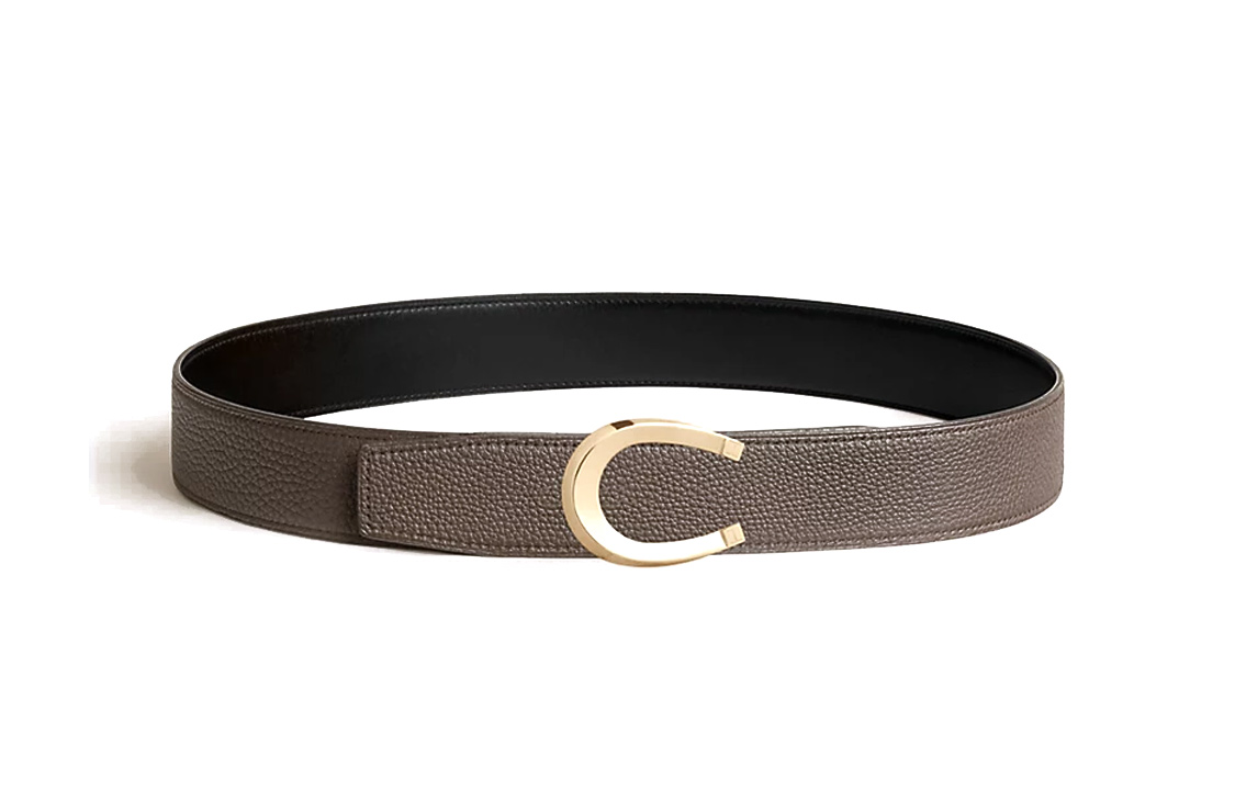HERMES Luck Reversible Leather Belt Smooth Buckle Male Black/Tin Grey 3.8CM H010412CP2K | H077971CAAG085 圖 3