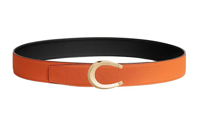 HERMES Luck Reversible Togo Leather Belt  Black 3.8CM. H010412CP2K | H077971CAAH085 圖 3