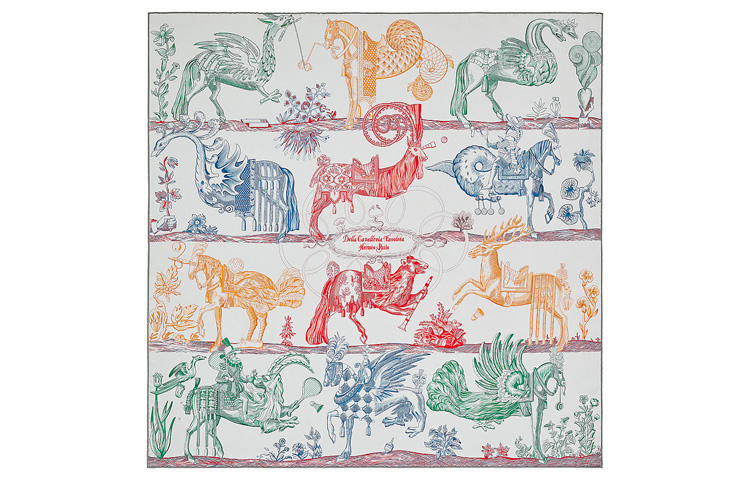 HERMES Magic Horse Rider 90cm Double-Sided Scarf Multicolor H903552S-07 圖 2