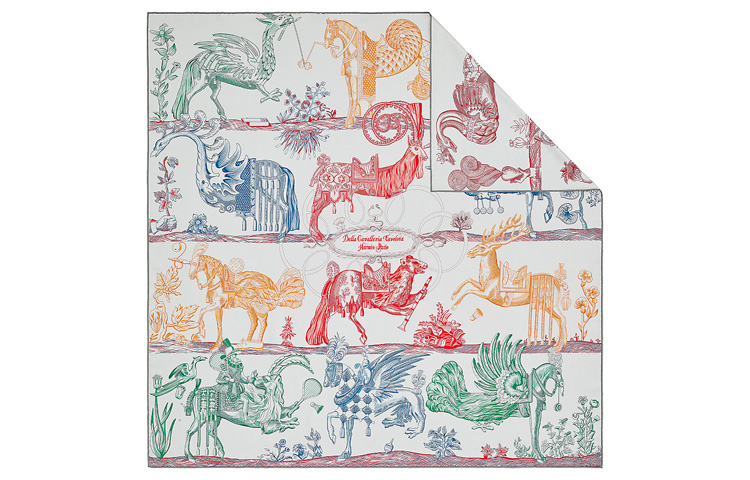 HERMES Magic Horse Rider 90cm Double-Sided Scarf Multicolor H903552S-07 圖 3