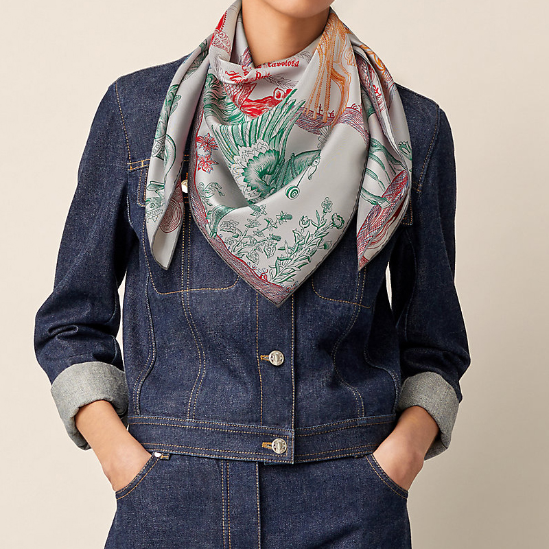 HERMES Magic Horse Rider 90cm Double-Sided Scarf Multicolor H903552S-07 圖 5