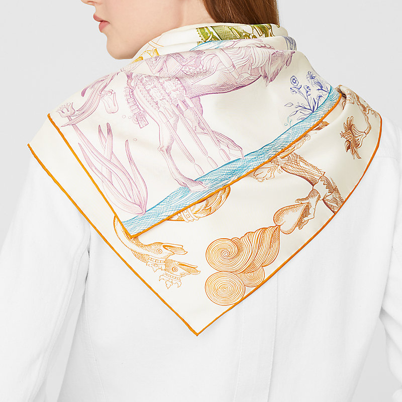 HERMES Magic Horseman 90cm Double-Sided Silk Scarf H903552-05 圖 6