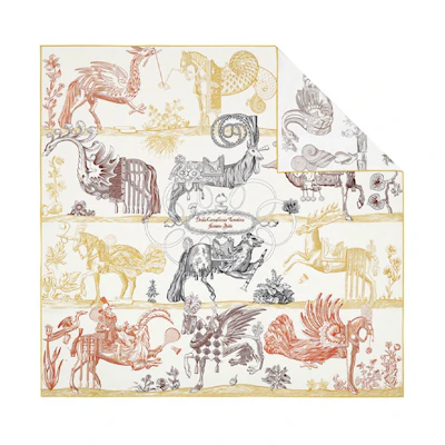 HERMES Magical Horse Rider Double-Sided Silk Scarf 90cm Multicolor H903552S-08