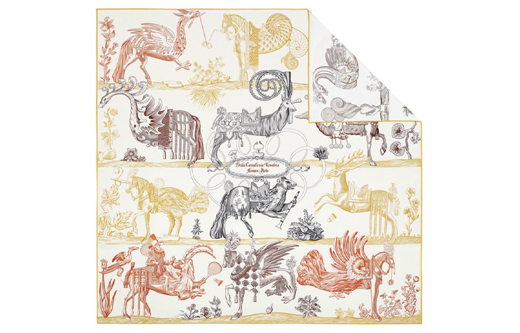 HERMES Magical Horse Rider Double-Sided Silk Scarf 90cm Multicolor H903552S-08 圖 2