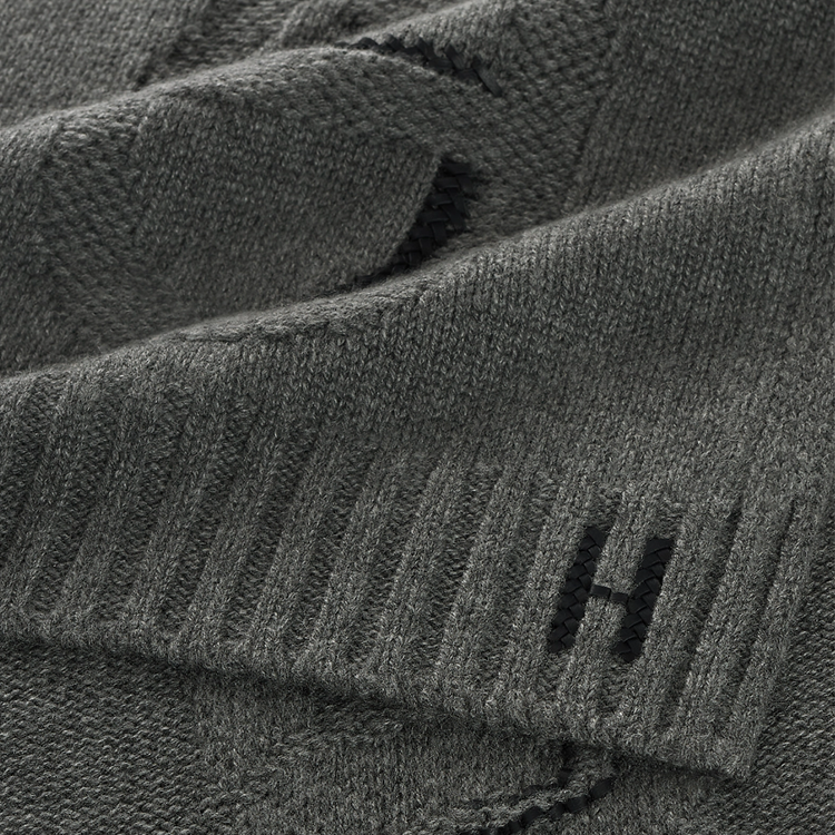 HERMES Maillon Shadow Cashmere Scarf Unisex Grey Couples' Design H394817T 02 圖 3