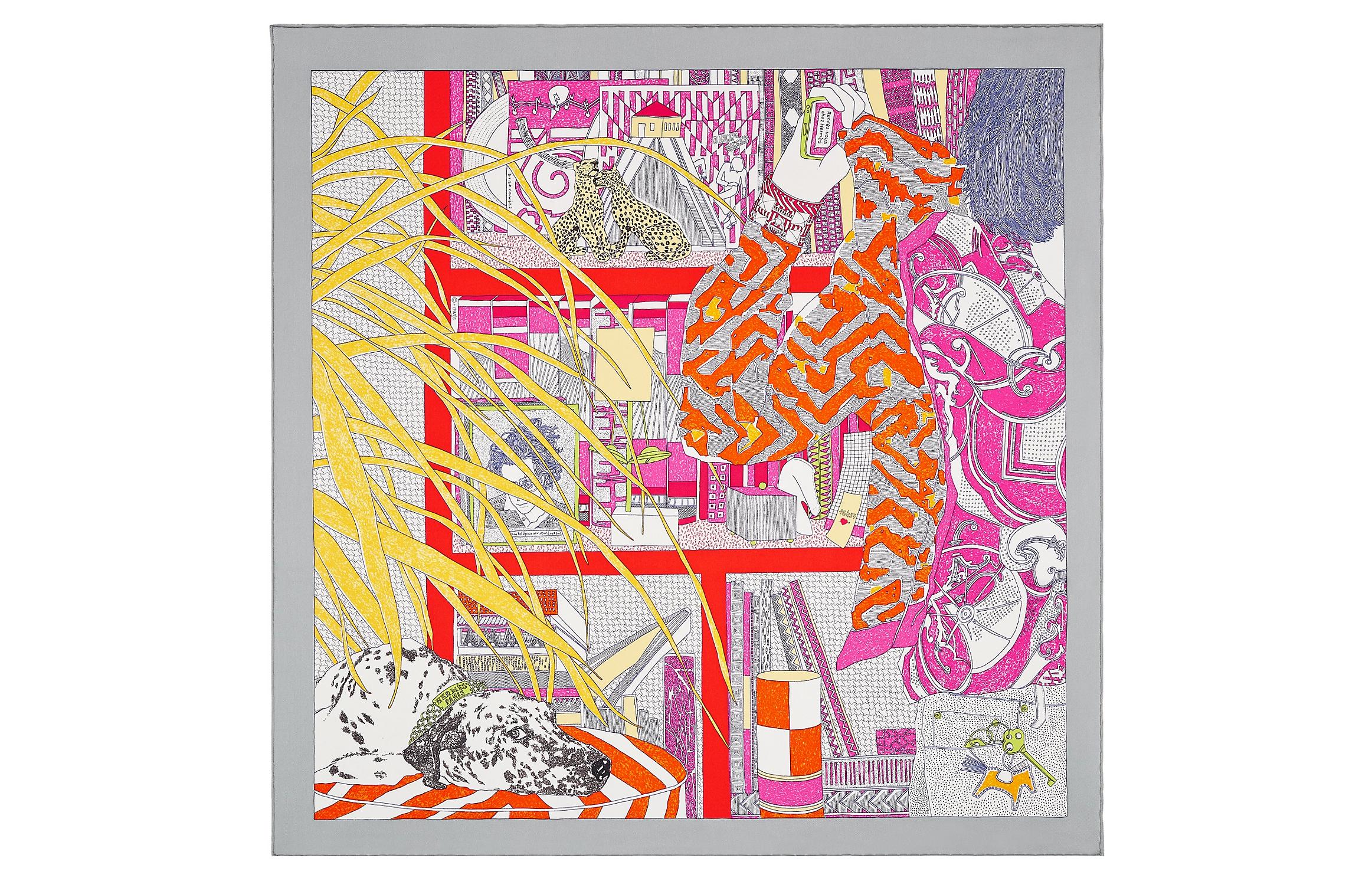 Hermes Maison Scarf 70cm Multicolor Silk Scarf H983781S-03 圖 2