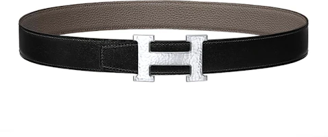 HERMES Martelee Fashion Black Leather Belt with Smooth Buckle 3.2cm Wide H064549CK05-H073967CAAC105 HERMES Martelee Fashion Black Leather Belt with Smooth Buckle 3.2cm Wide H064549CK05-H073967CAAC105