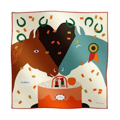 HERMES Match Made in Heaven Scarf Unisex Couple Design Multicolor H894115S 08
