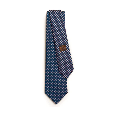 HERMES Medor Letter Logo Tie - Dark Blue H339352T 04